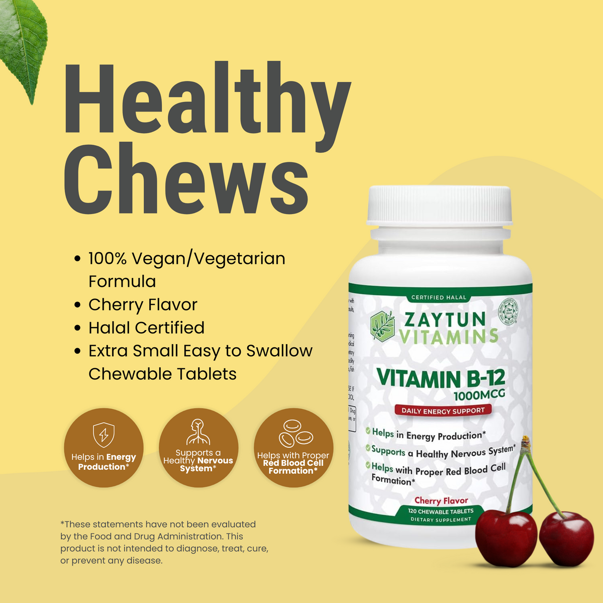 Halal Vitamin B-12 (Methylcobalamin) Tablets (3-Pack) - view 5
