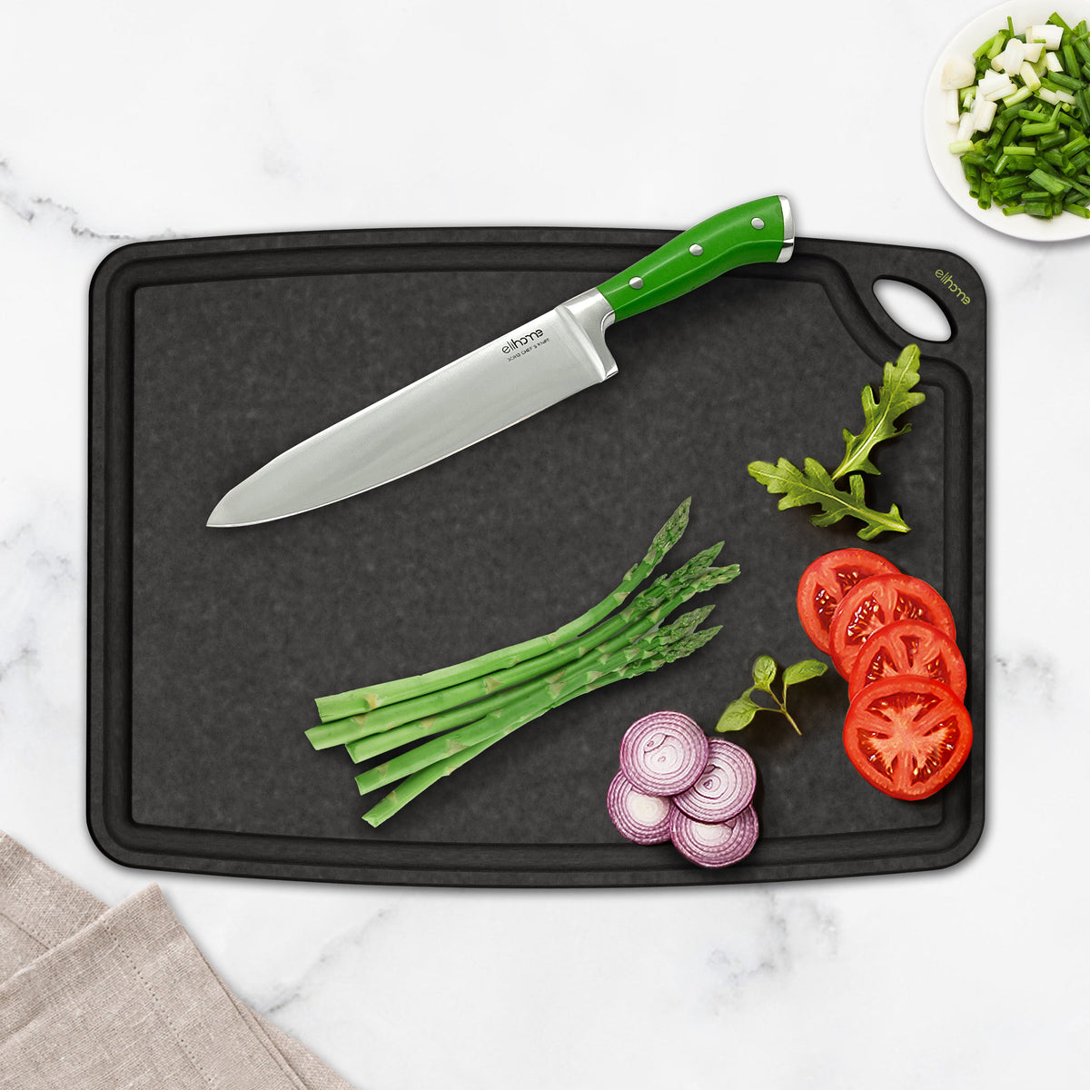 Classic Series 2-In-1 Set Cutting Board - Medium - (Black + Natural) — Elihome