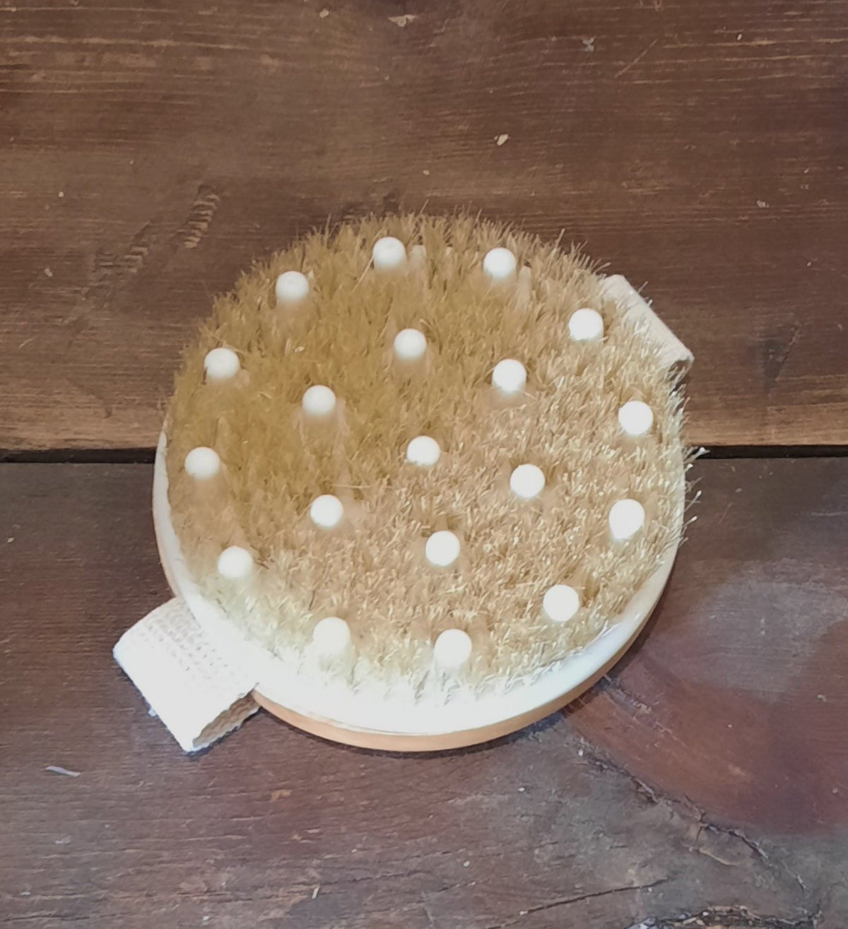 Round Palm Body Brush w/ Natural Bristles & Massage Nodules - view 2