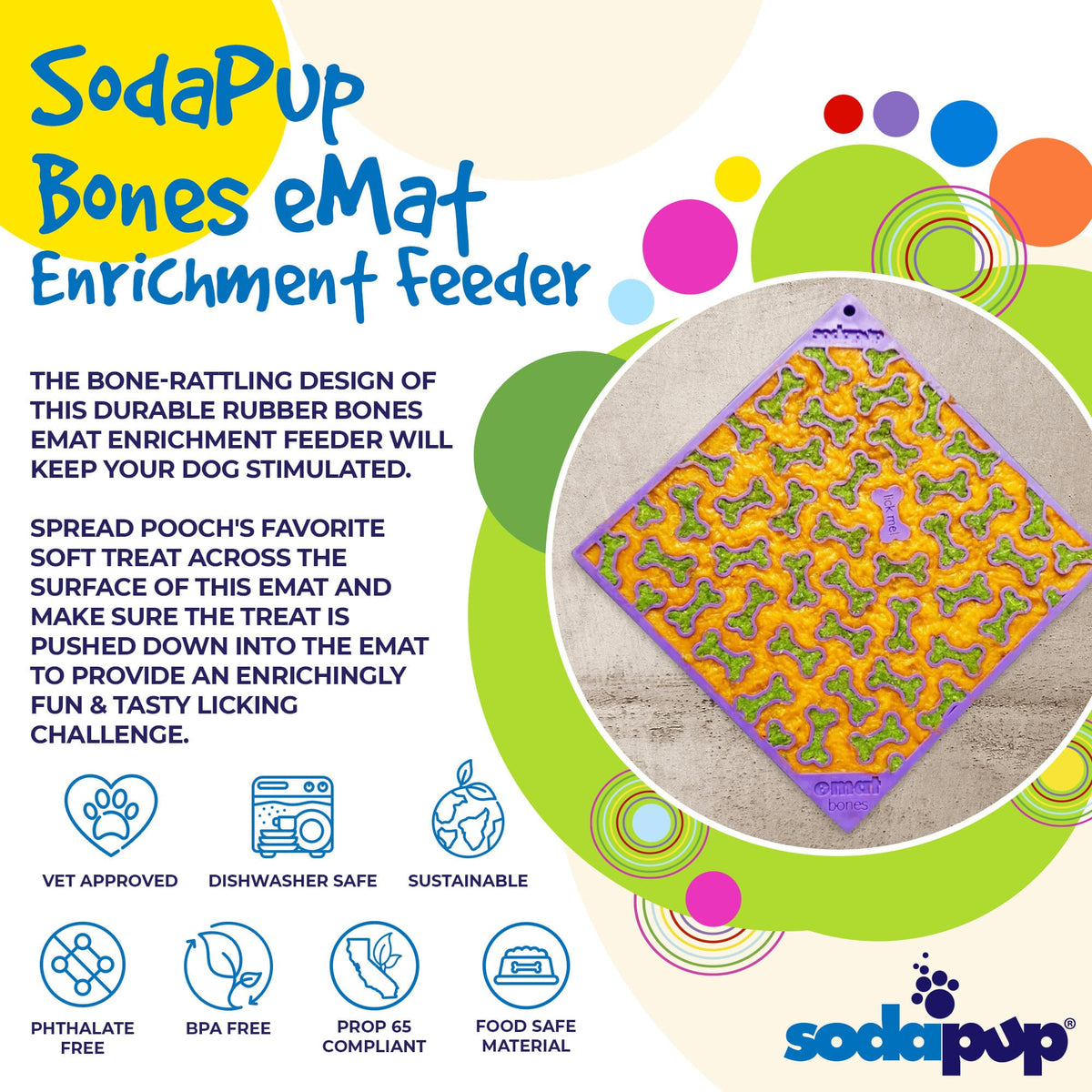 Bones eMat - Enrichment Lick Mat for Dogs and Cats - view 4