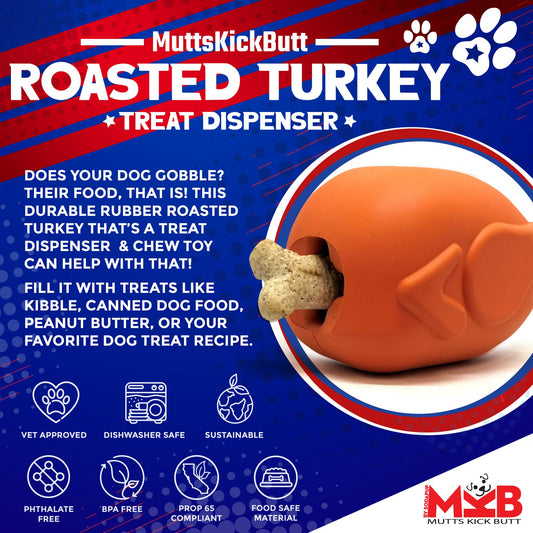 Roasted Turkey Dog Chew Toy & Treat Dispenser - USA Made - SodaPup - view 2