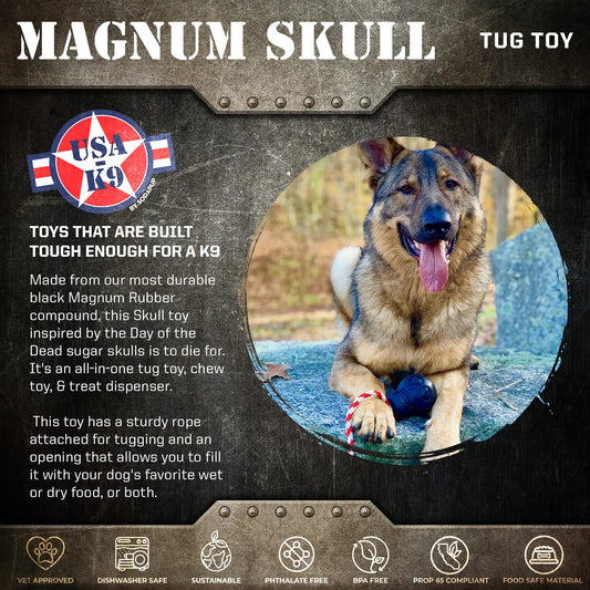 USA-K9 Magnum Skull - Black Magnum Rubber Chew Toy for Extreme Chewers - view 2