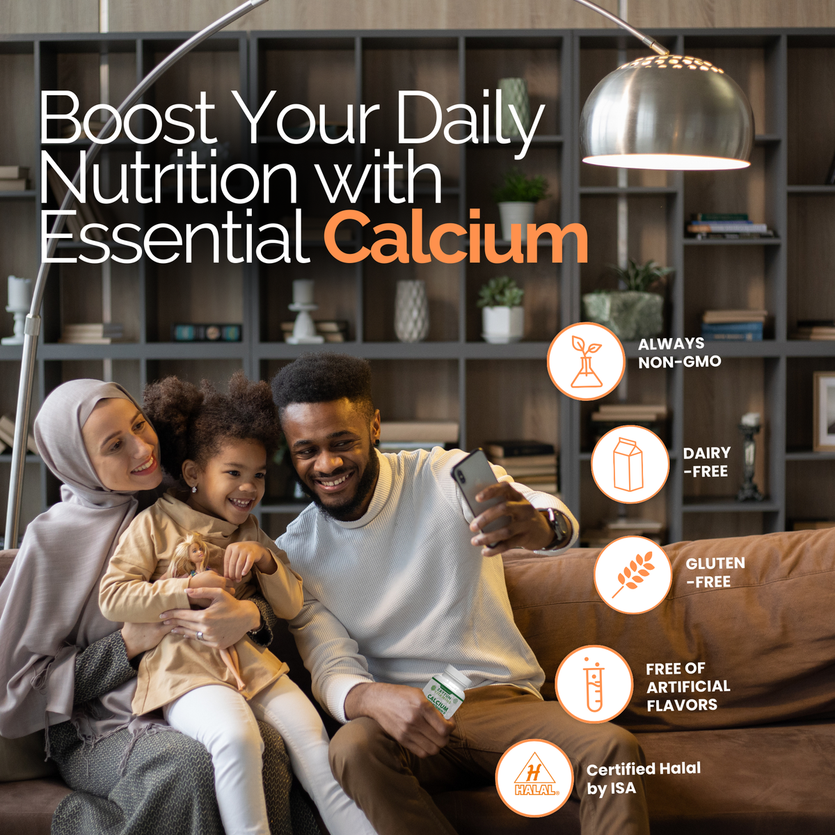 Halal Calcium + Vitamin D3 Tablets (3-Pack) - view 2