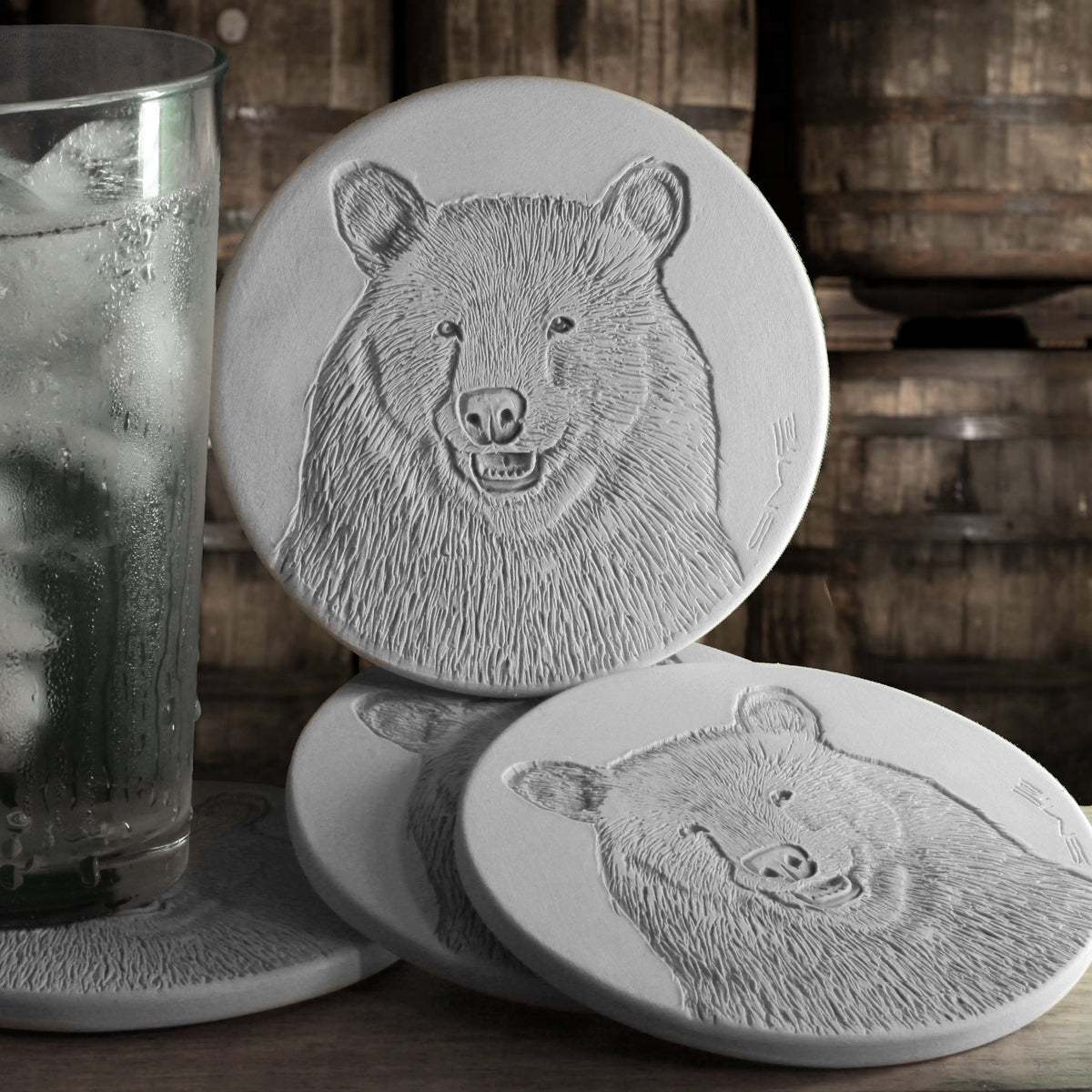 Bear Face Drink Coasters — McCarter Coasters