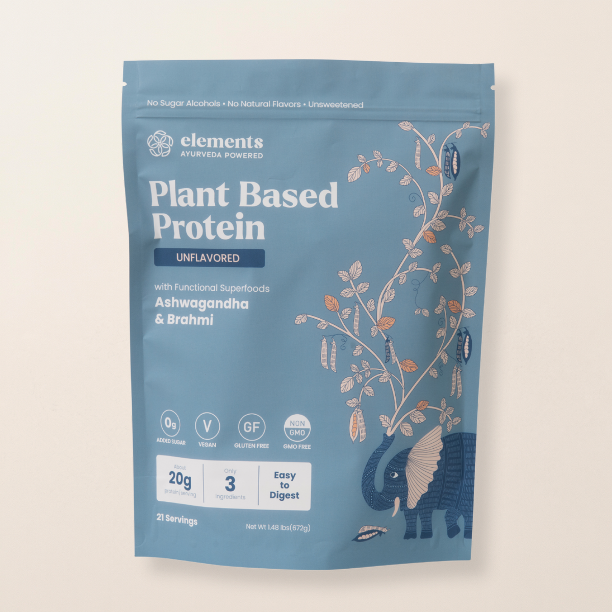 Plant Based Protein Powder: Unflavored (21 Servings) - view 4
