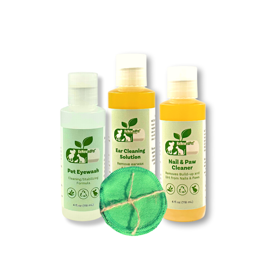 4-ALL PETS EAR, NAIL & EYEWASH KIT - 2 OZ. KIT ($8.49/oz.), 10 REUSABLE COTTON PADS, 20 REUSABLE COTTON PADS, 30 REUSABLE COT