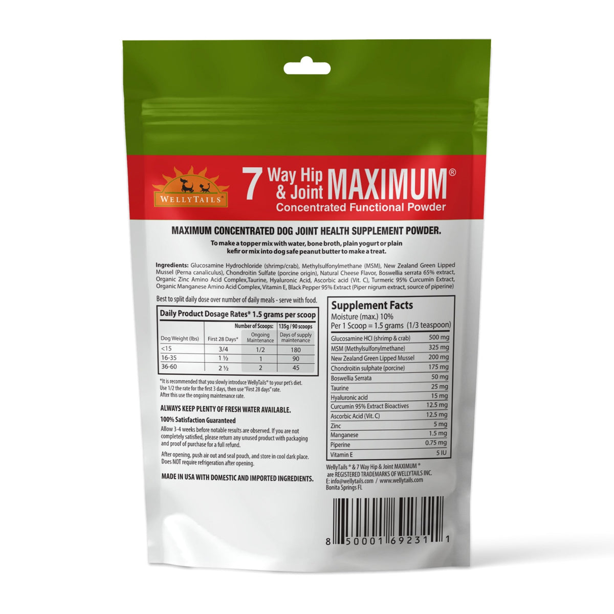 7 Way Hip & Joint MAXIMUM Dog Joint Supplement Made in USA