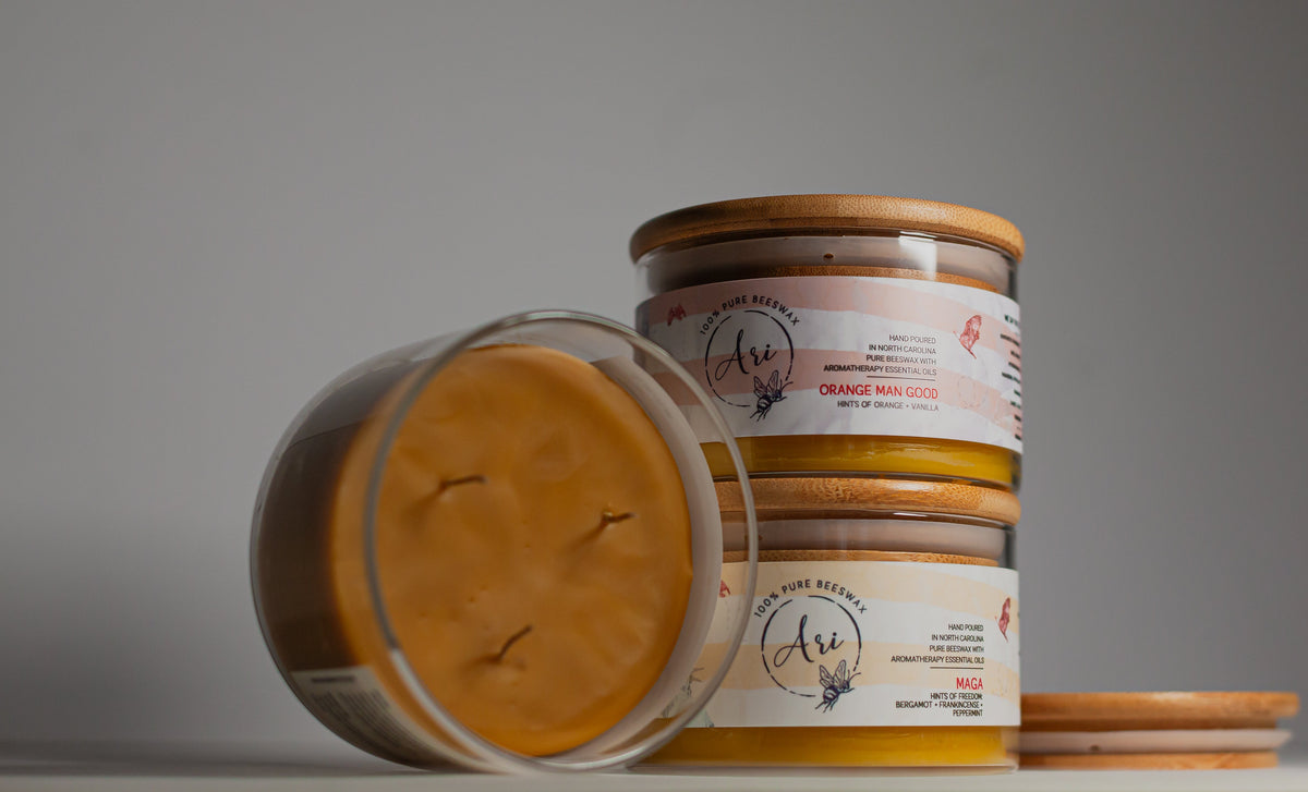 Orange man Beeswax Candle |8 oz - view 4