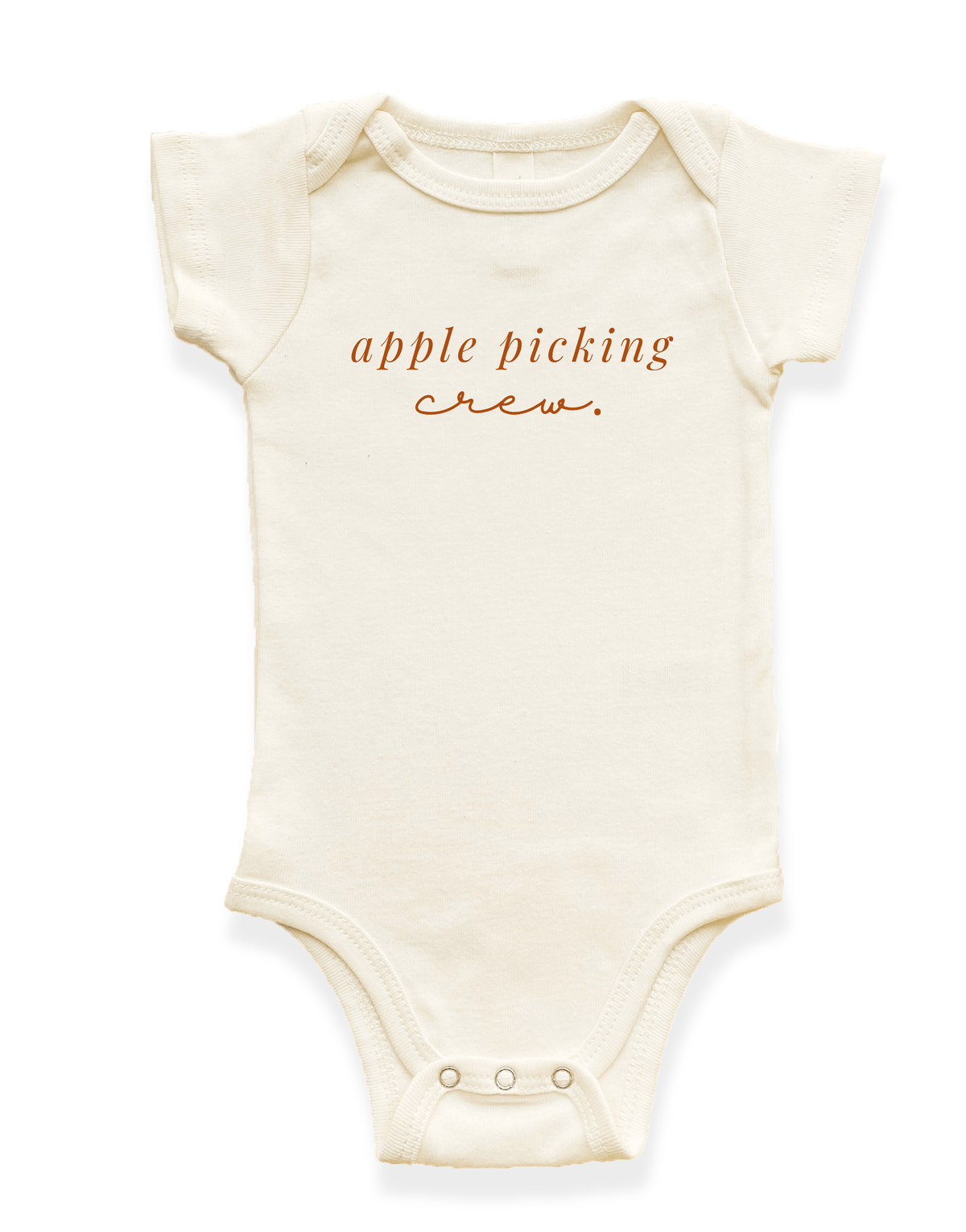 Apple Picking Crew Organic Baby Bodysuit - 0-3M, 3-6M, 6-12M, 12-18M