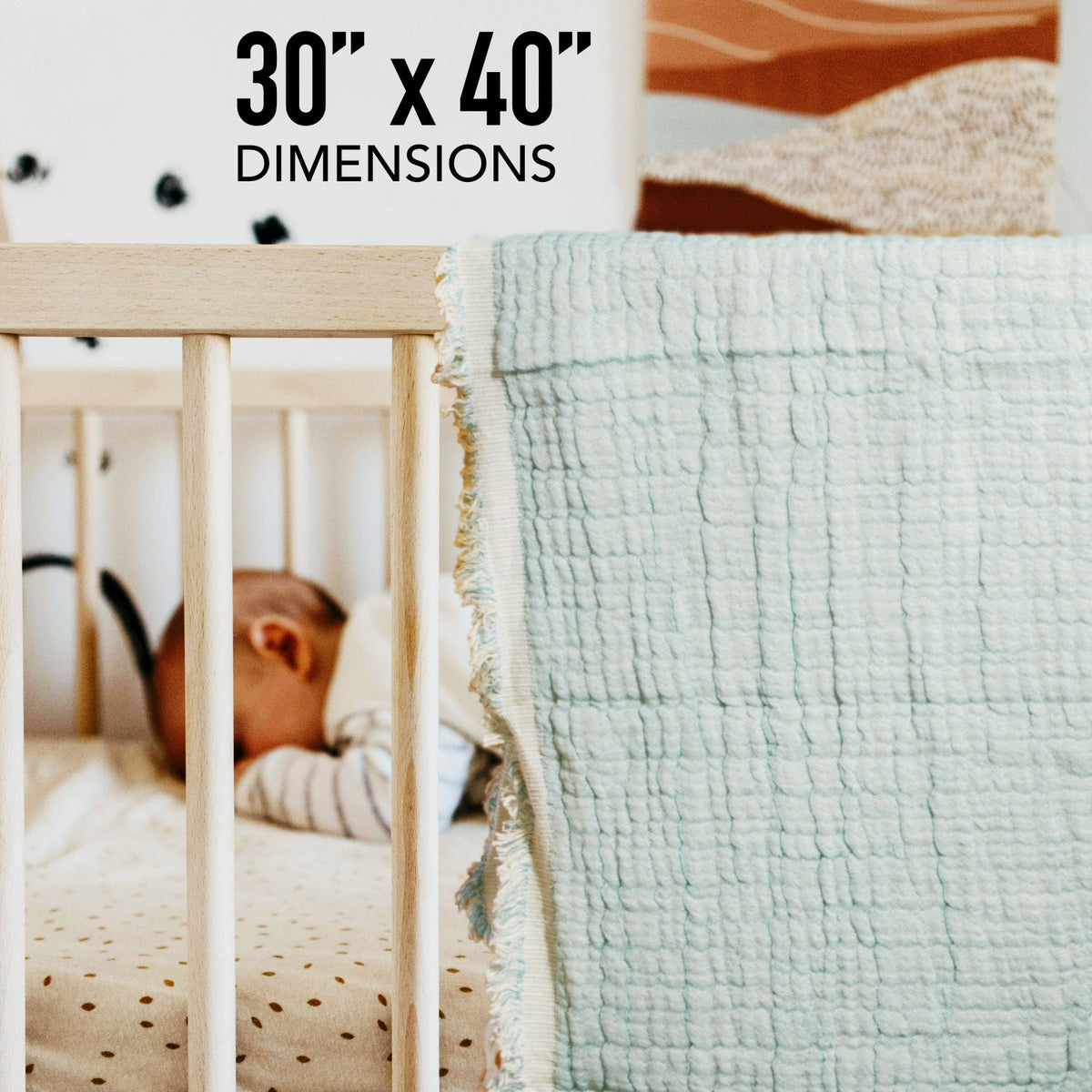 100% Cotton Reversible Muslin Baby Blankets 30" x 40" - view 4
