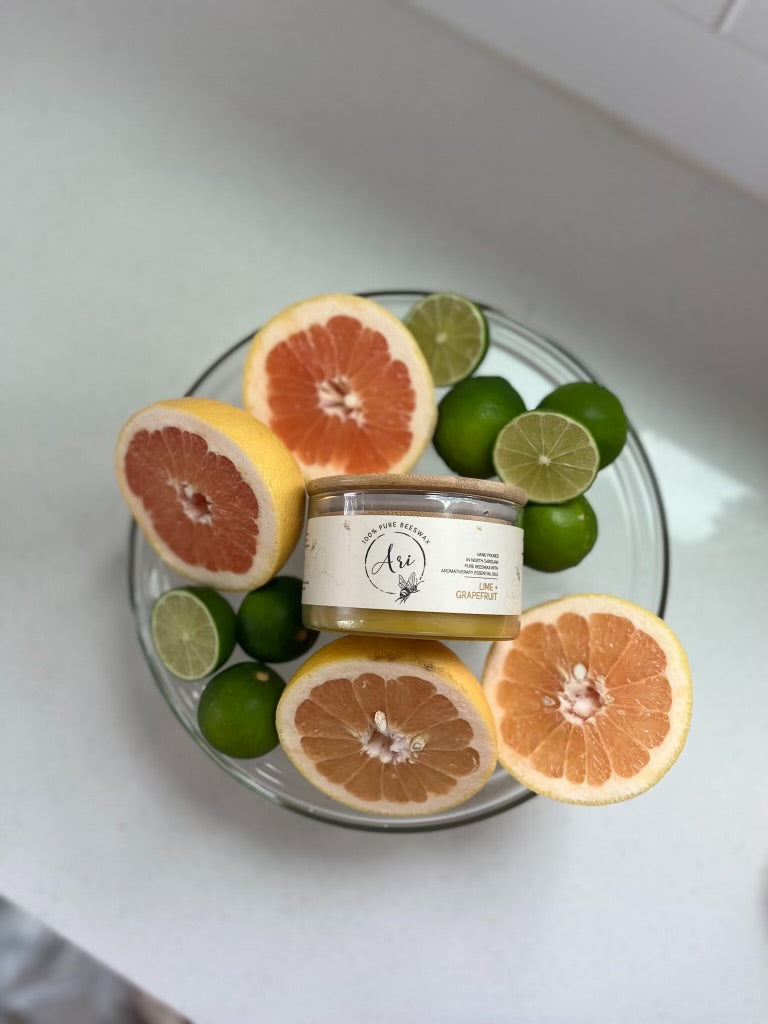 Lime Grapefruit Beeswax Candle |8 oz - view 3