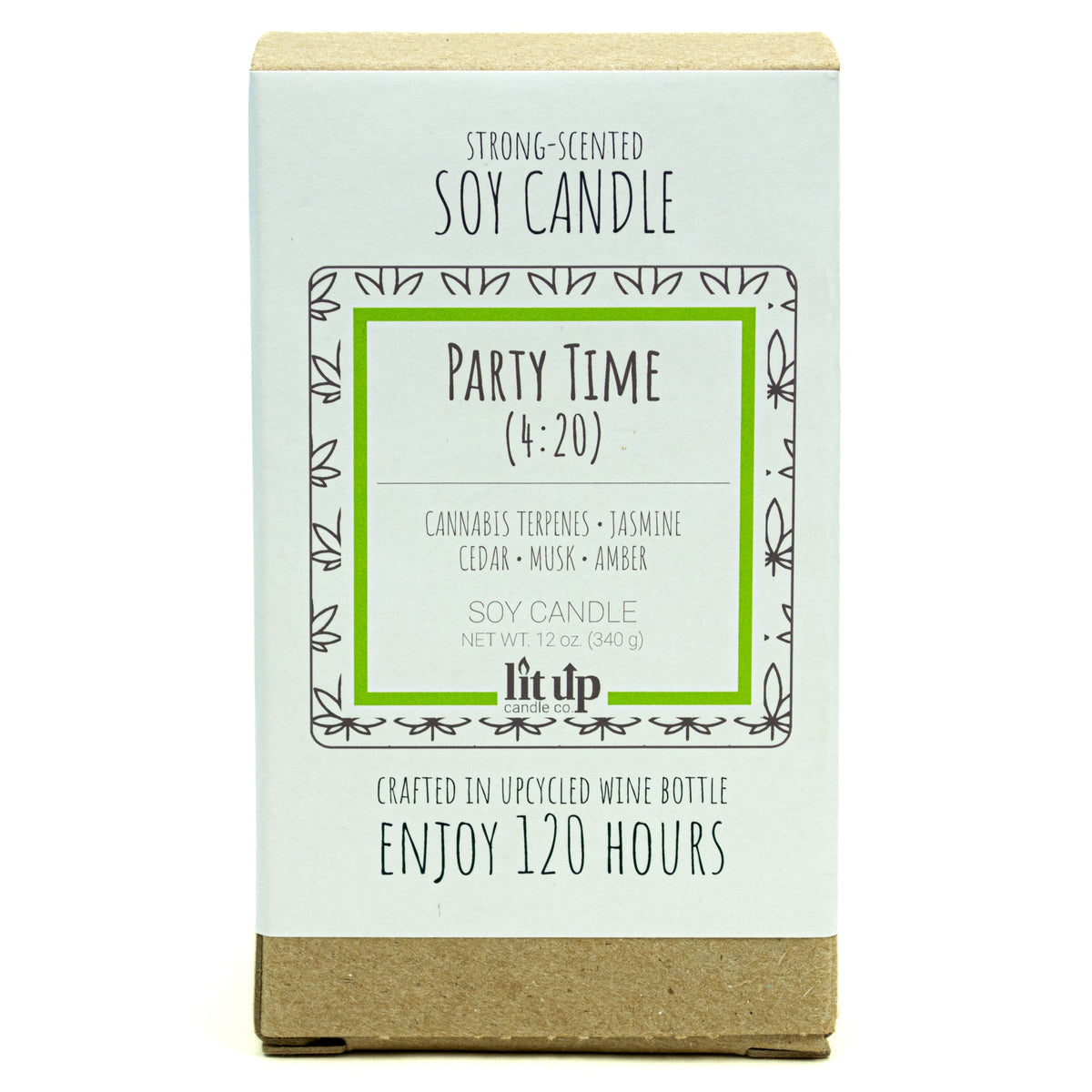 Party Time (4:20) 12 oz. soy candle in upcycled wine bottle - view 6