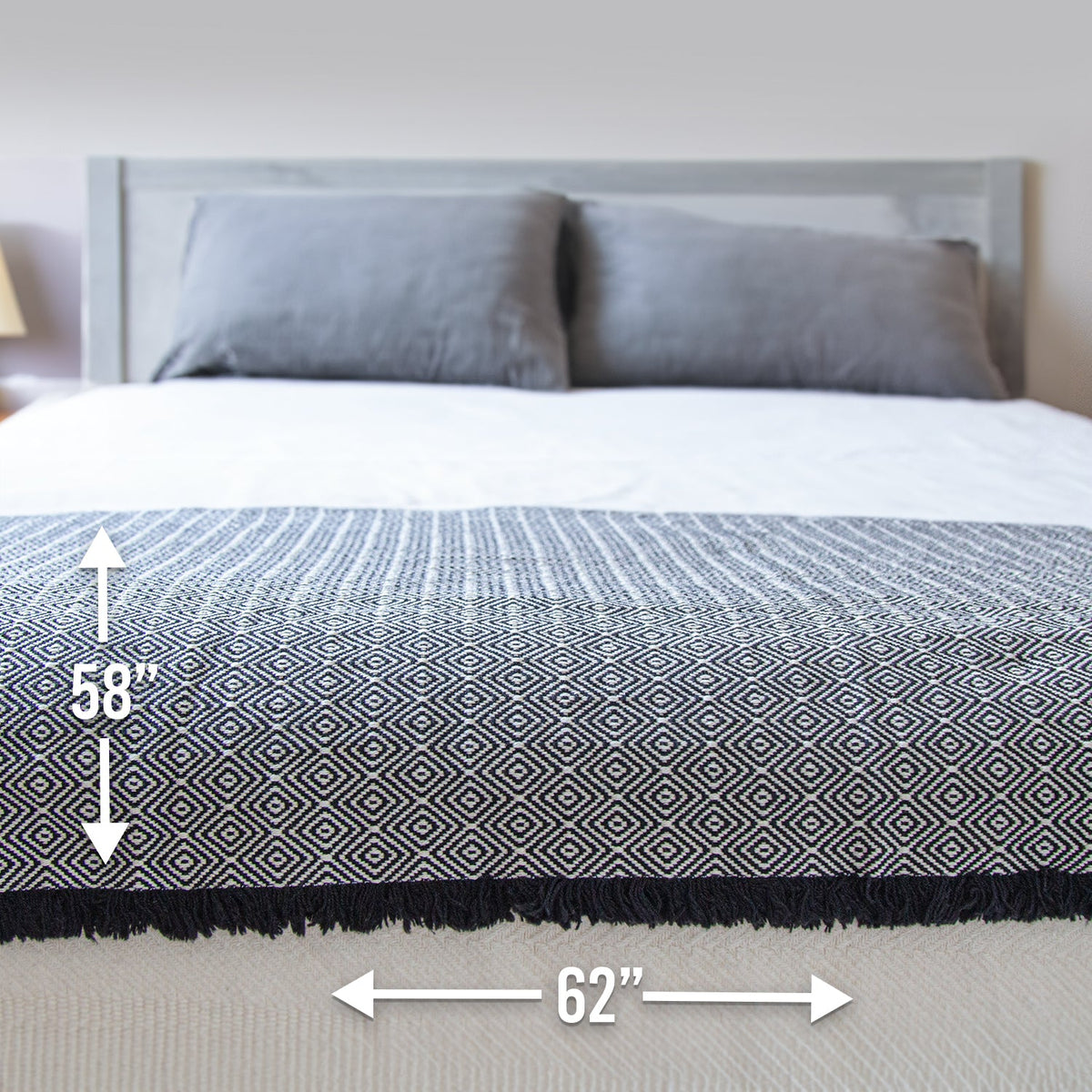 100% Cotton Patterned (Large) Throw Blankets - 58" x 62" - view 3