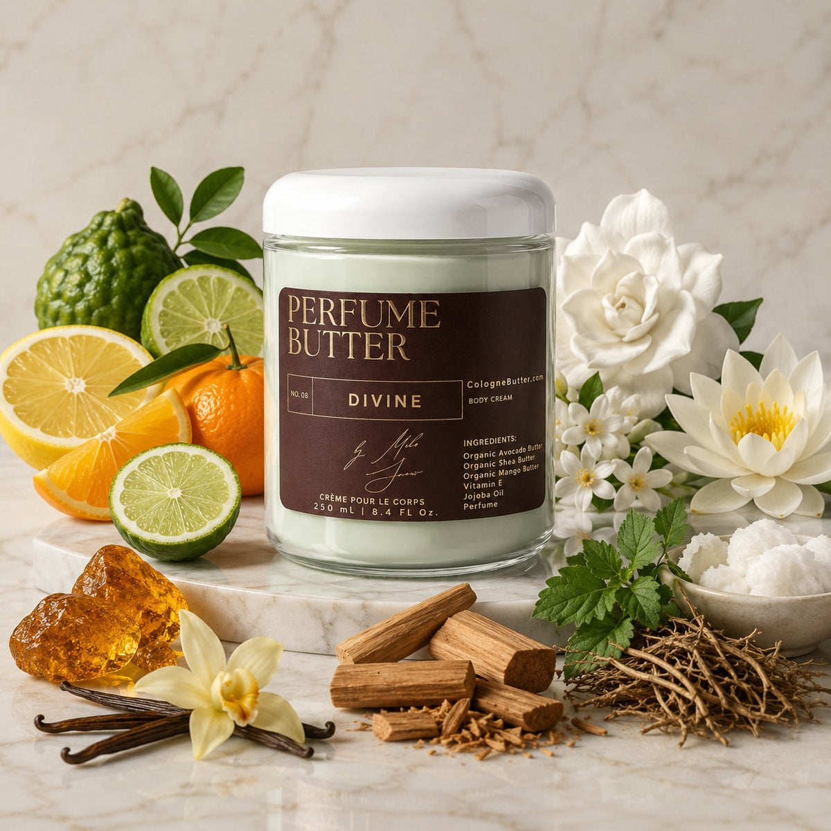 DIVINE – The Luxury Body Butter Perfume | Radiant Citrus, Floral & Warm Vanilla Scent | Elegant Fragrance for Women & Men | Perfume Butter — CB
