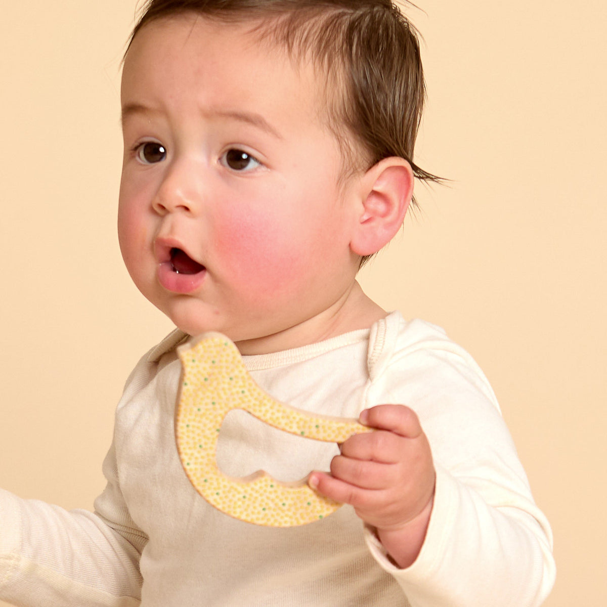 Solid Maple Wood Bird Rattle & Teether (Dots) - view 2