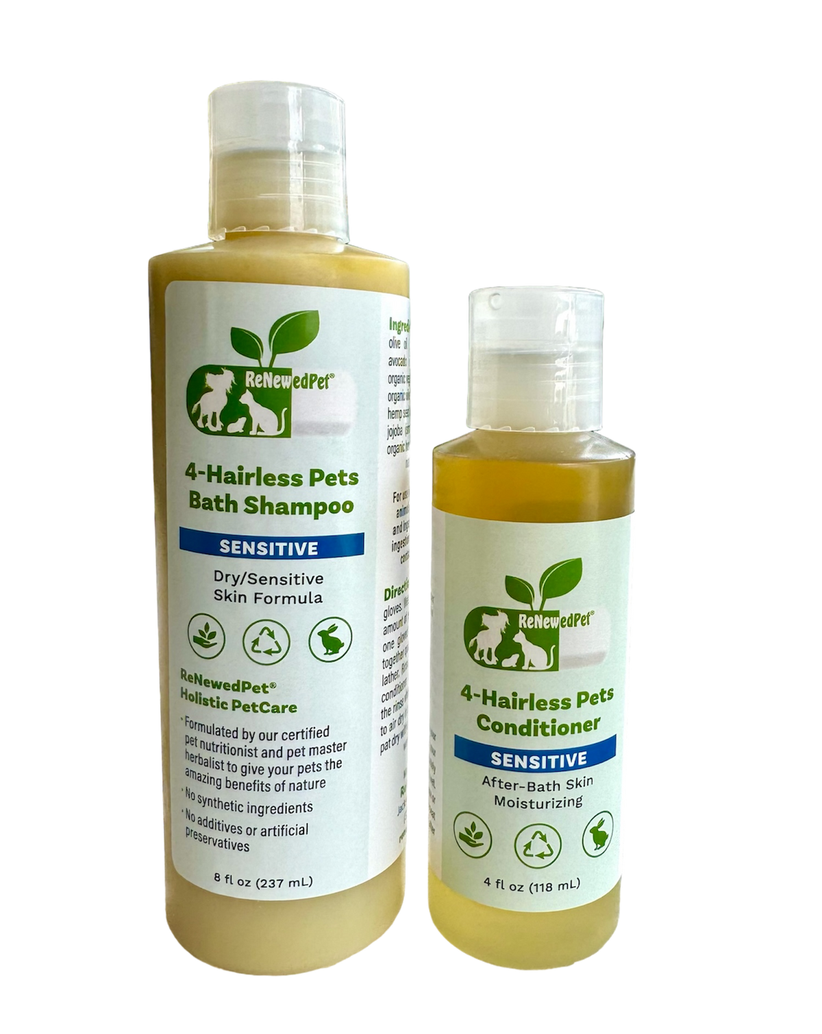 4-HAIRLESS PETS SENSITIVE SHAMPOO & CONDITIONER - 8 OZ. ($4.32/oz.), 2 OZ., 4 OZ., 16 OZ., 32 OZ. - view 3