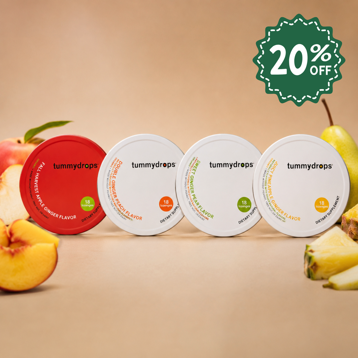 Classic Fruit Goodness Ginger Bundle (Peach, Pear, Apple, Pineapple)-