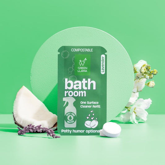 Bathroom Spray Glass Bottle Cleaning Kit with Lavender - view 2