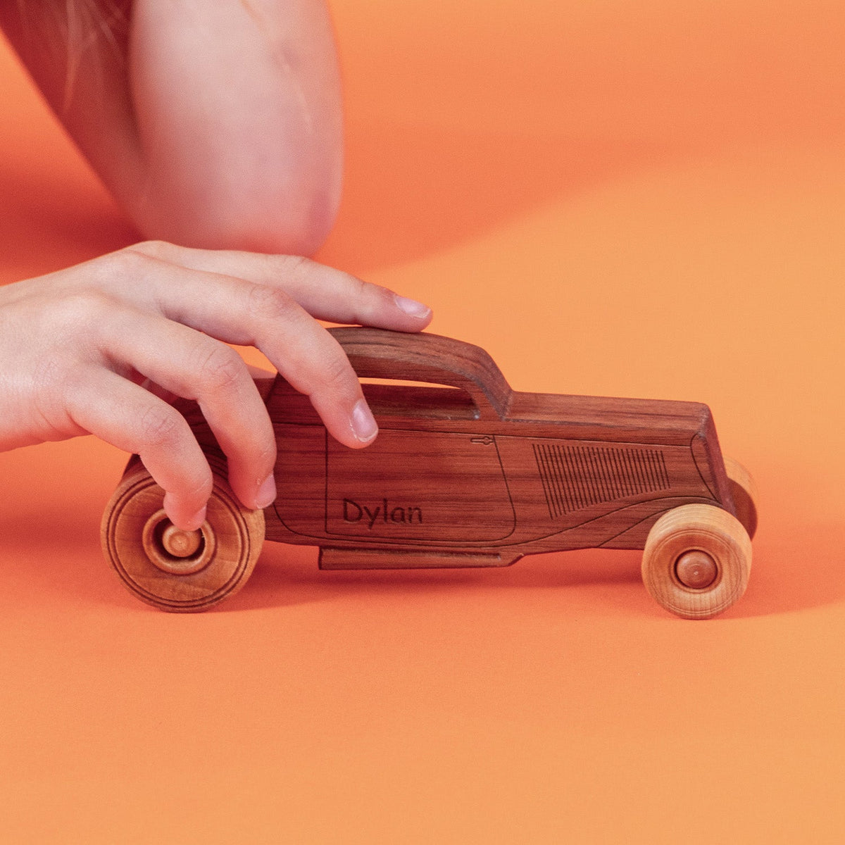 Classic Hot Rod 6" Long - Solid Walnut Wood - Etched Details - view 2