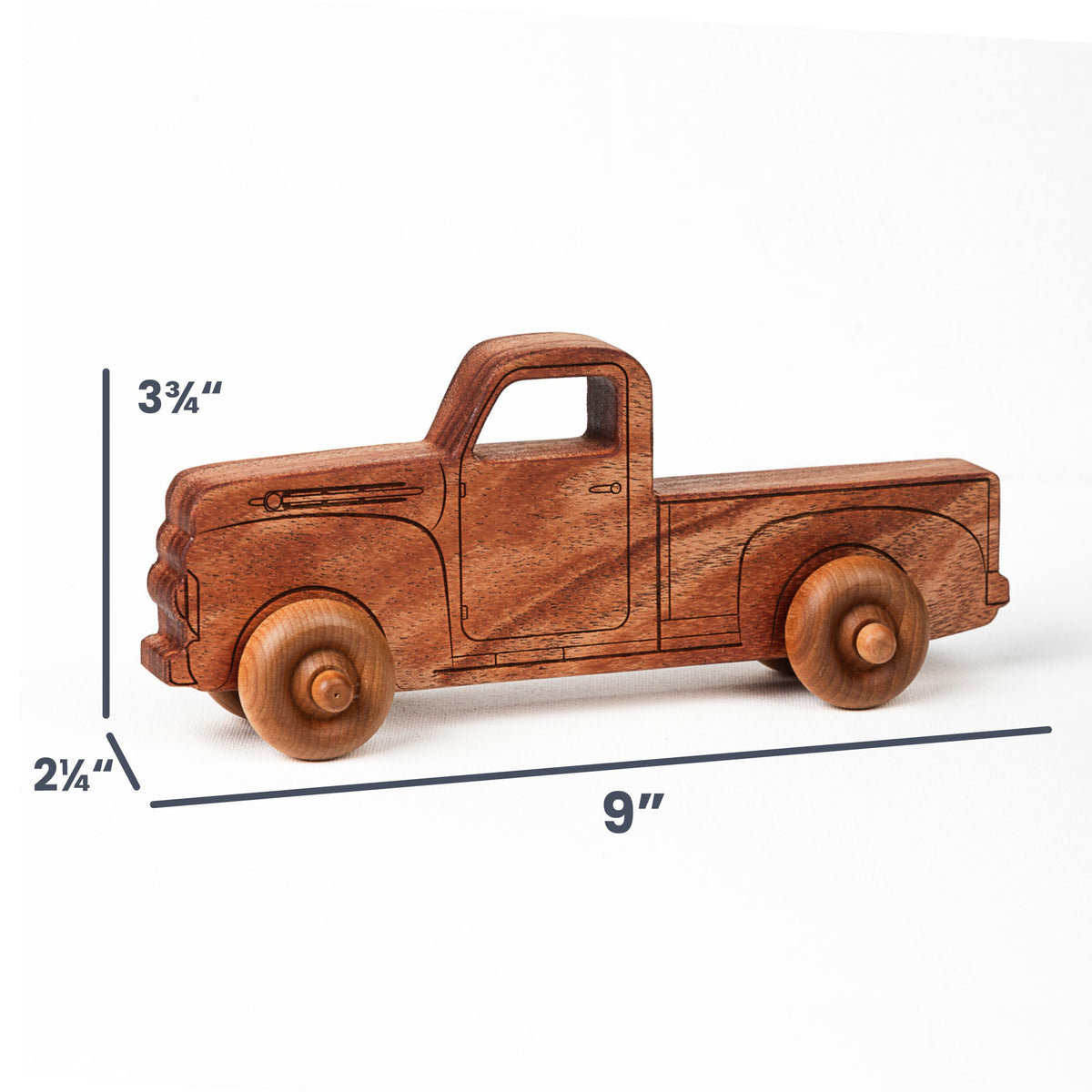 Montessori Educational 9" Natural Wooden Pickup Truck for Toddlers 1–3 - view 3