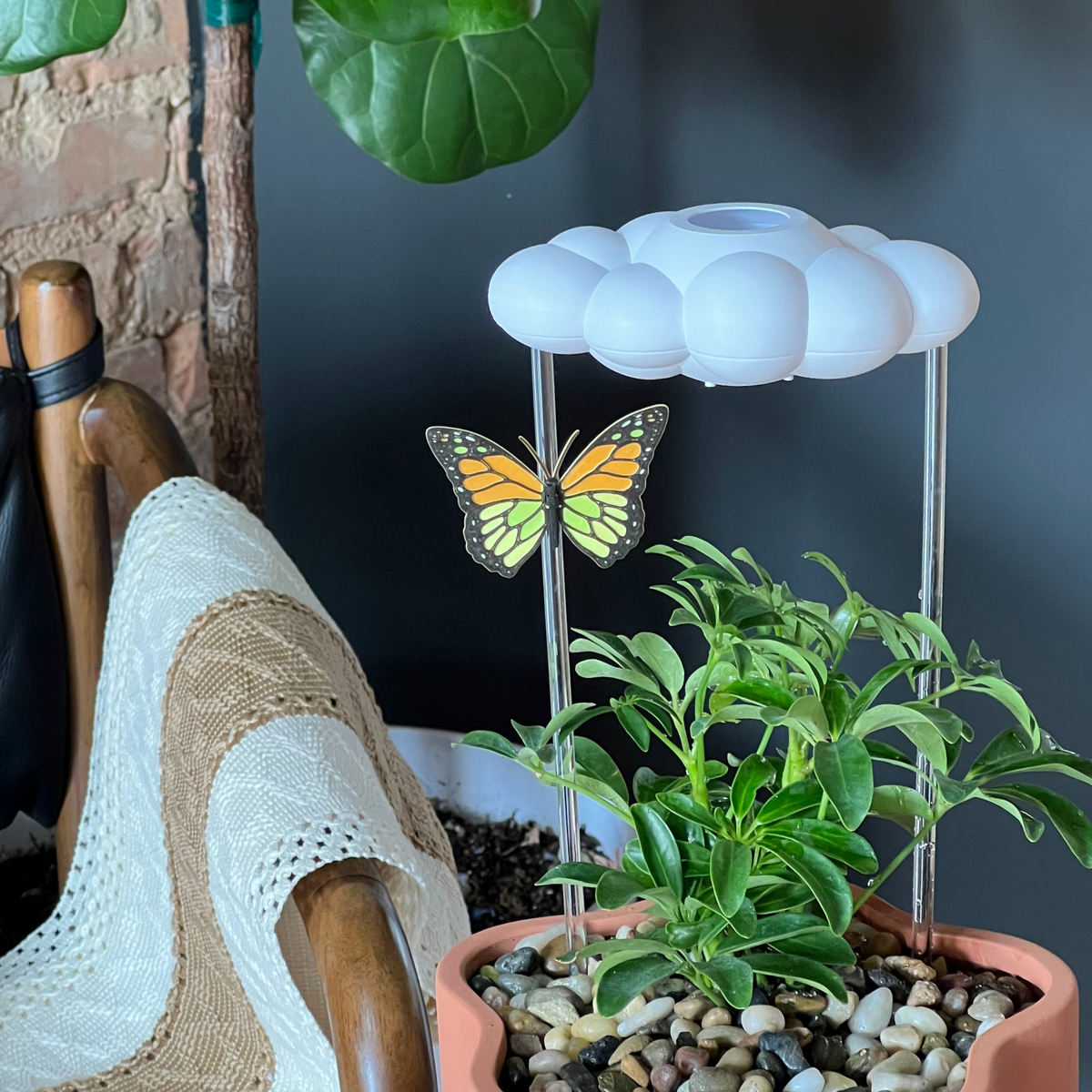 Original Dripping Rain Cloud with Orange Butterfly Charm - view 2