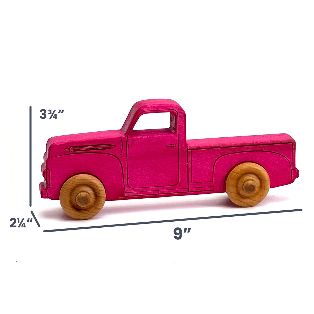 Montessori Educational 9" Pink Wooden Pickup Truck for Toddlers 1–3 - view 4