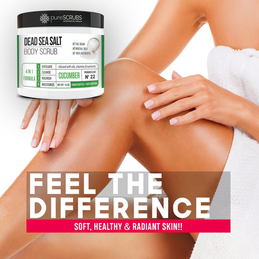 Cucumber Body Scrub / Dead Sea Salt / Premium Blend #22 — pureSCRUBS