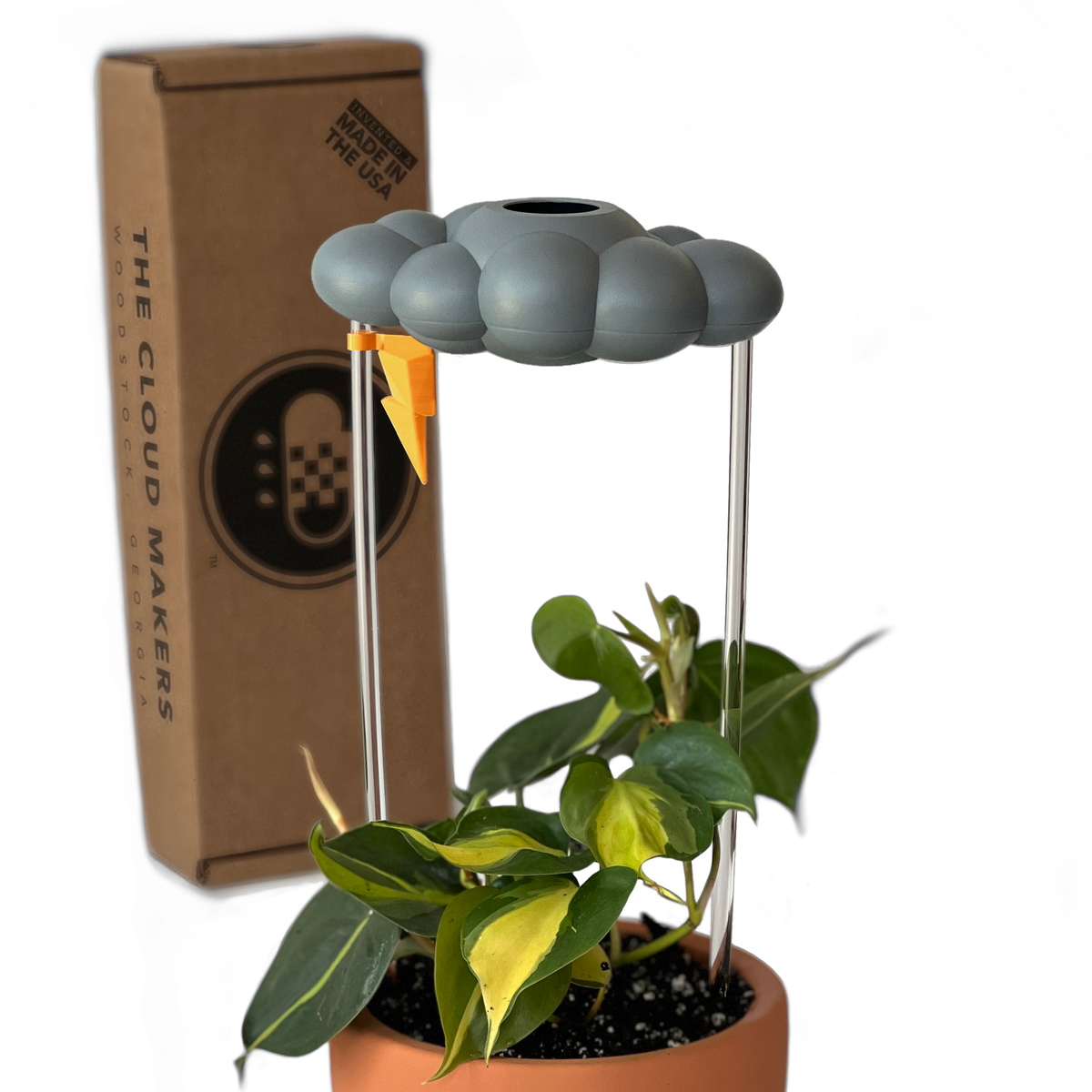 Stormy Dripping Rain Cloud with Lightning Bolt Charm - view 2