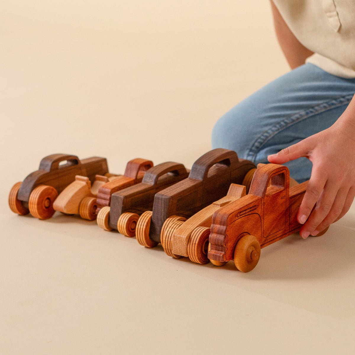 Classic Hot Rod 6" Long - Solid Walnut Wood - Etched Details - view 5