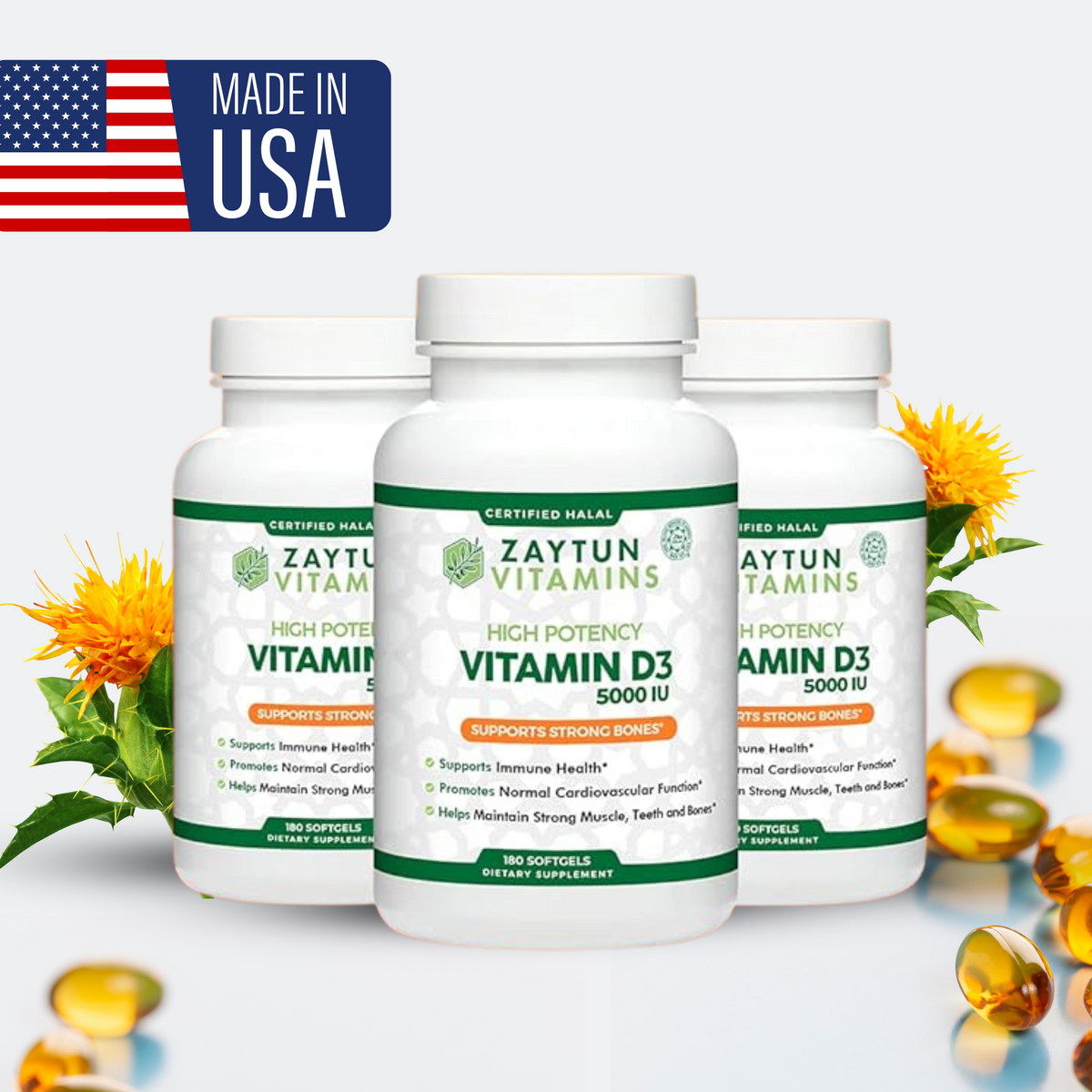 Halal Vitamin D3 5000 IU Softgels (3Pack) - view 5