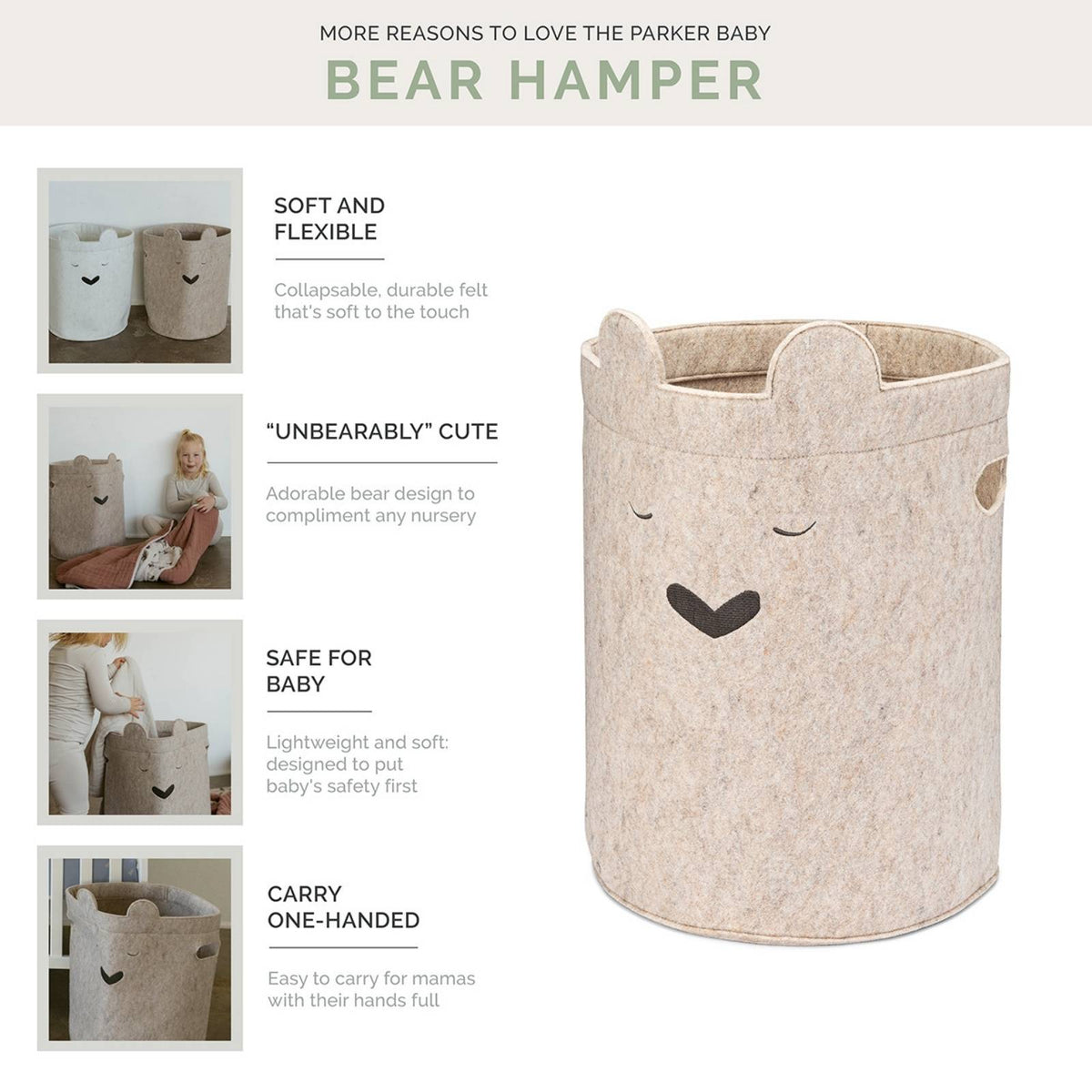 Bear Felt Laundry Hamper — Parker Baby Co.