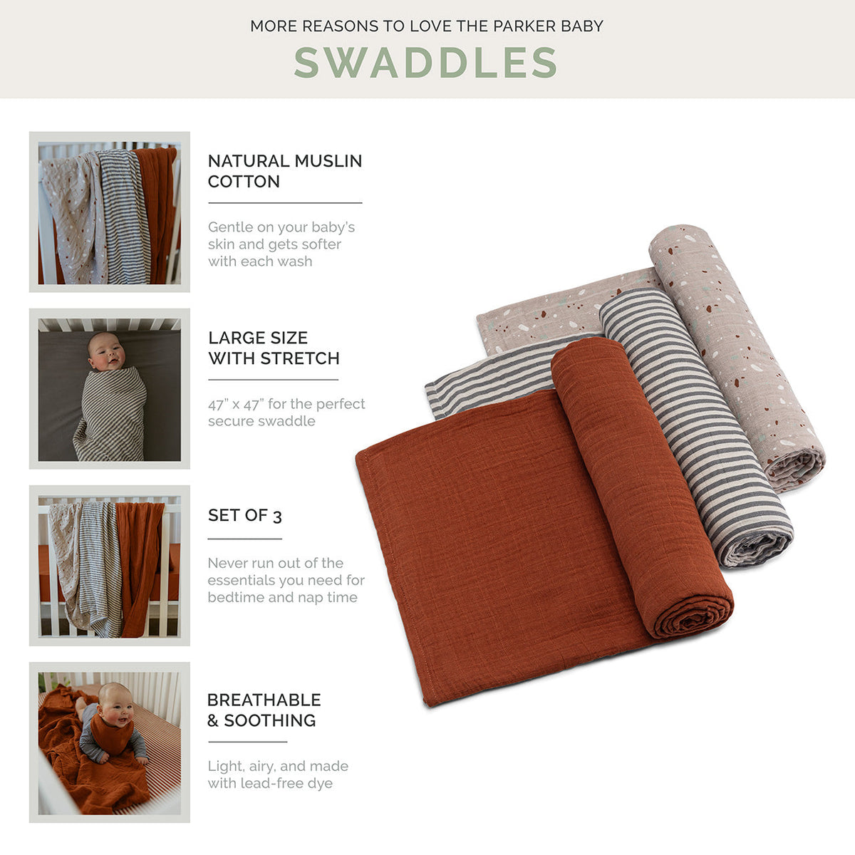 Clay Swaddle Set — Parker Baby Co.