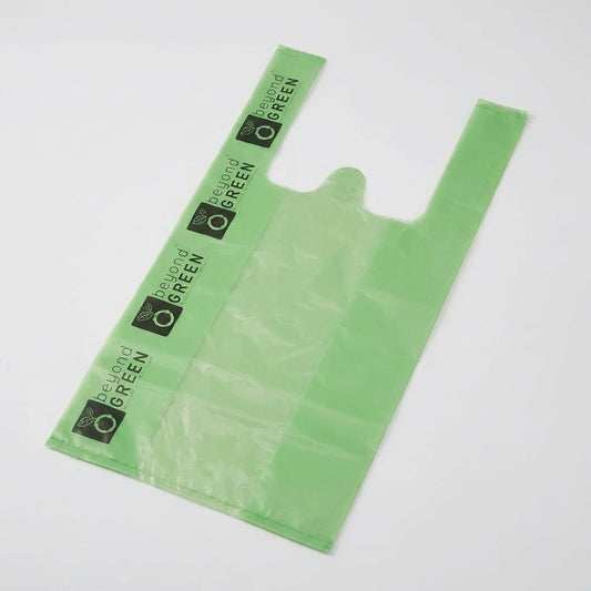 Green Dog Waste Bags - 8" x 16" with 5" Gusset & Handles - Made in USA - view 2
