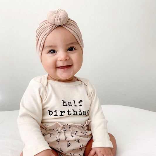 Half Birthday Organic Bodysuit Long Sleeve - view 2