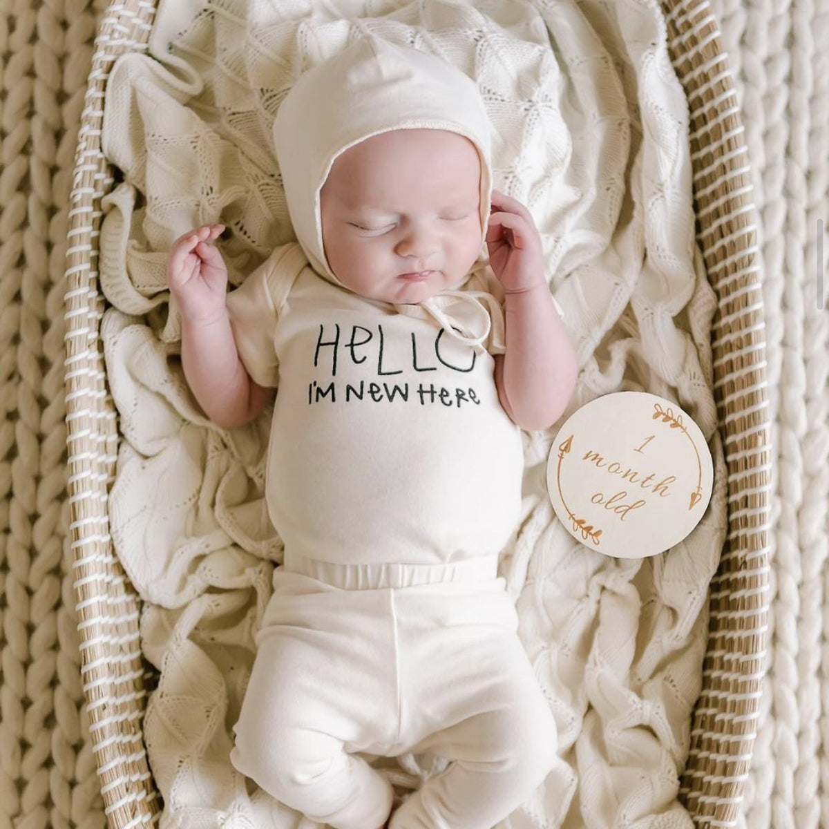 Hello I'm New Here Organic Baby Bodysuit - view 5