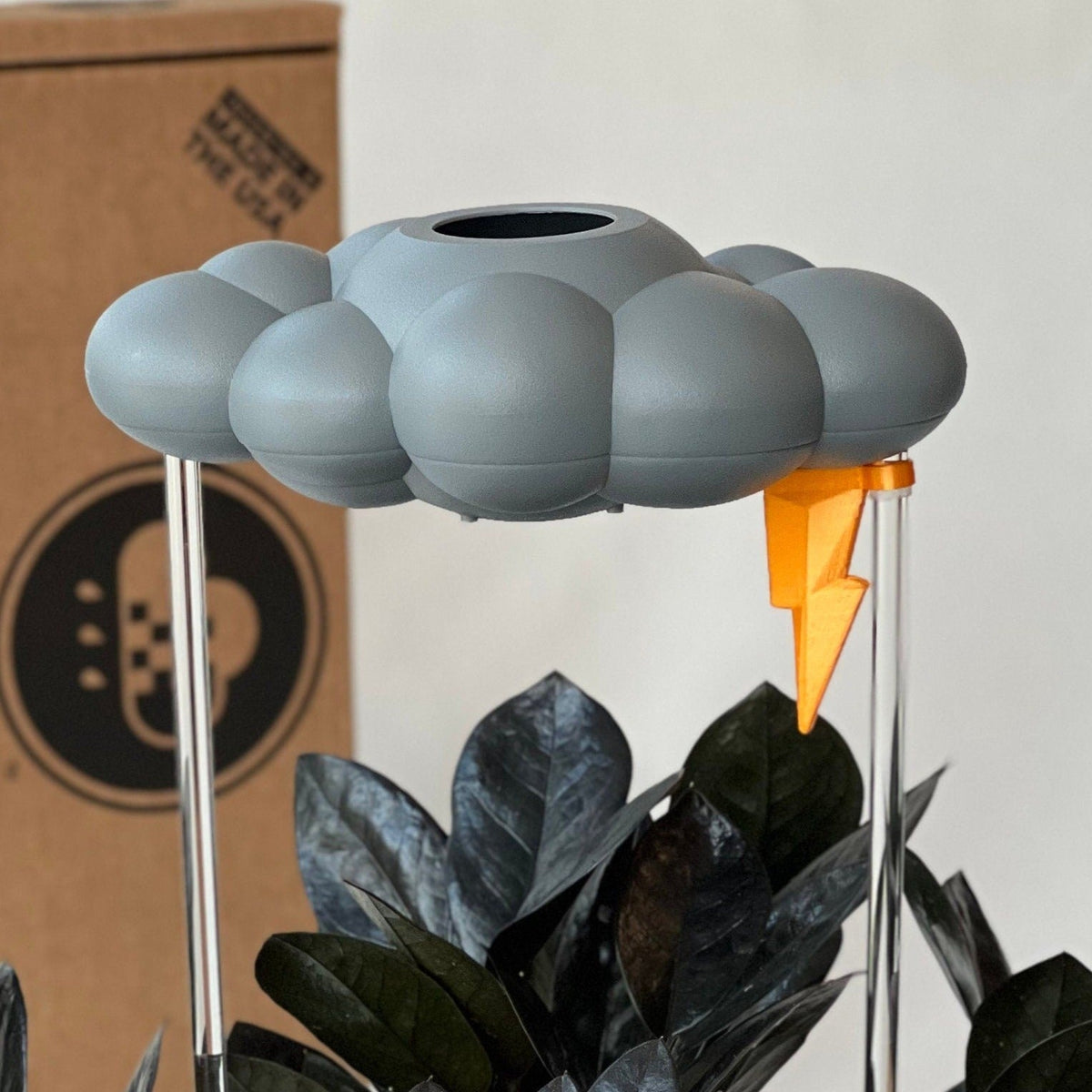Stormy Dripping Rain Cloud with Lightning Bolt Charm - view 3
