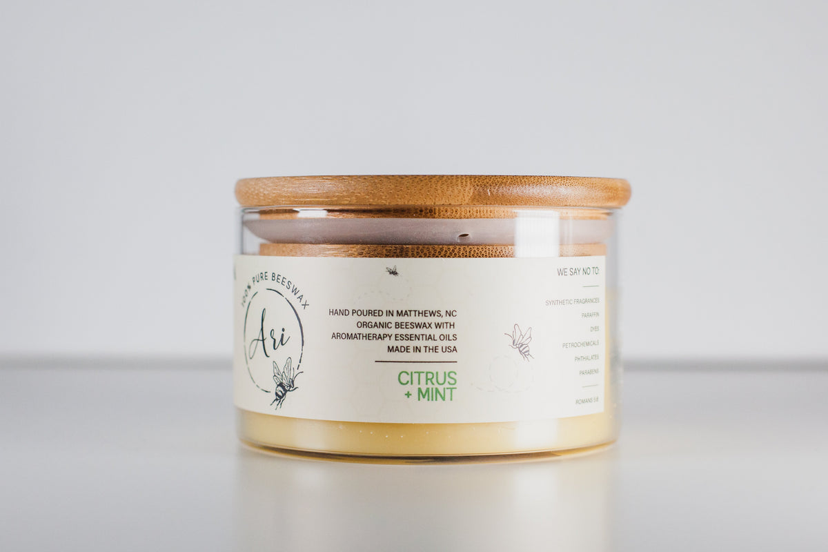 Citrus + Mint Beeswax Candle |8 oz