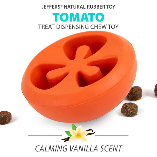 Jeffers Tomato Shaped Natural Rubber Treat Dispensing Dental Dog Chew - view 2