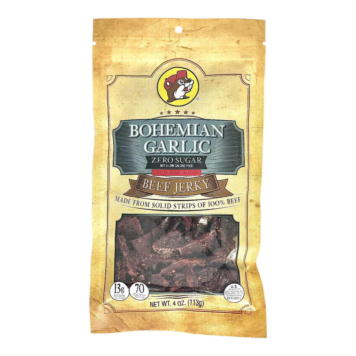 Bohemian Garlic Zero Sugar Beef Jerky - Single