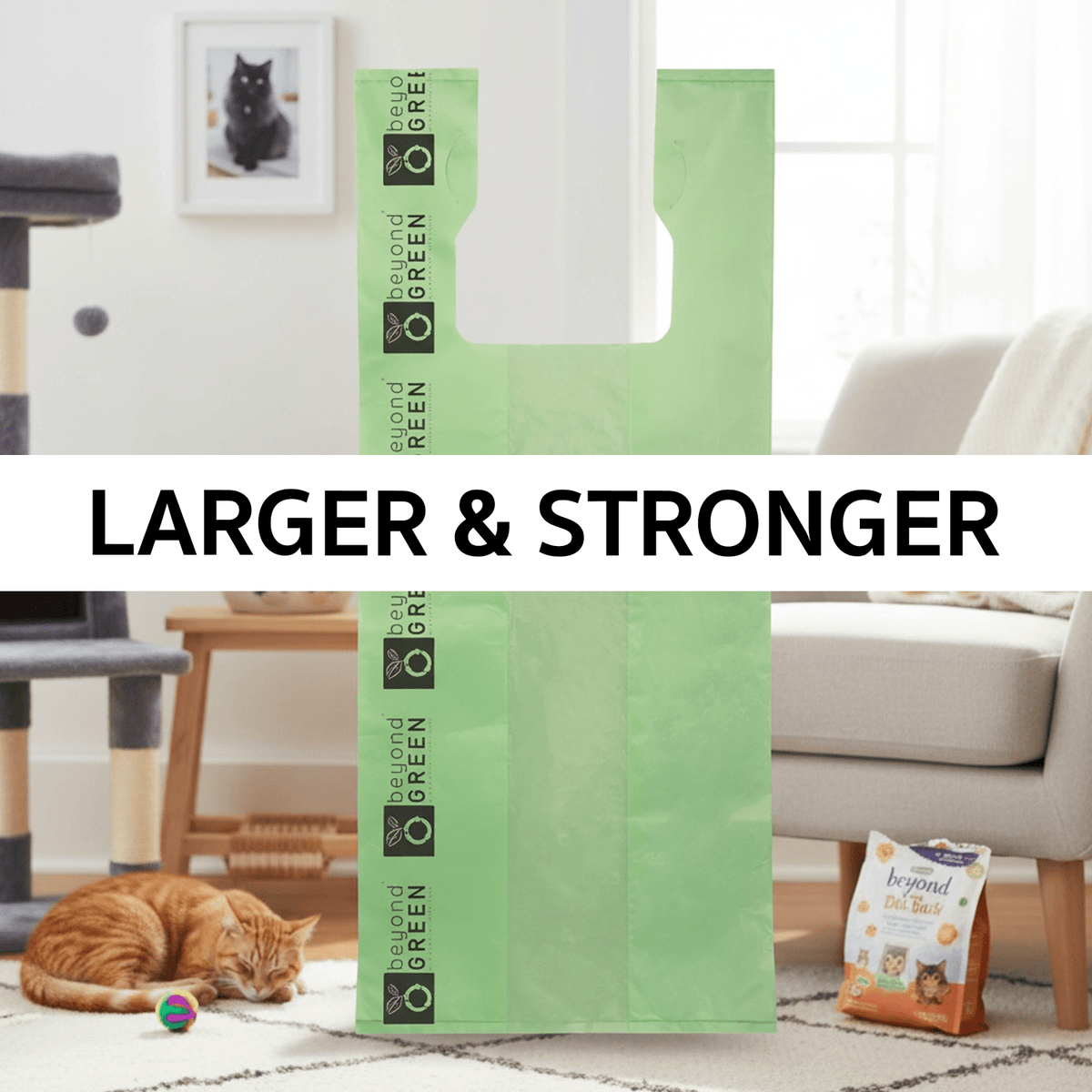 Large Cat Litter Bags - 10" x 20" with 7" Gusset & Handles - view 6