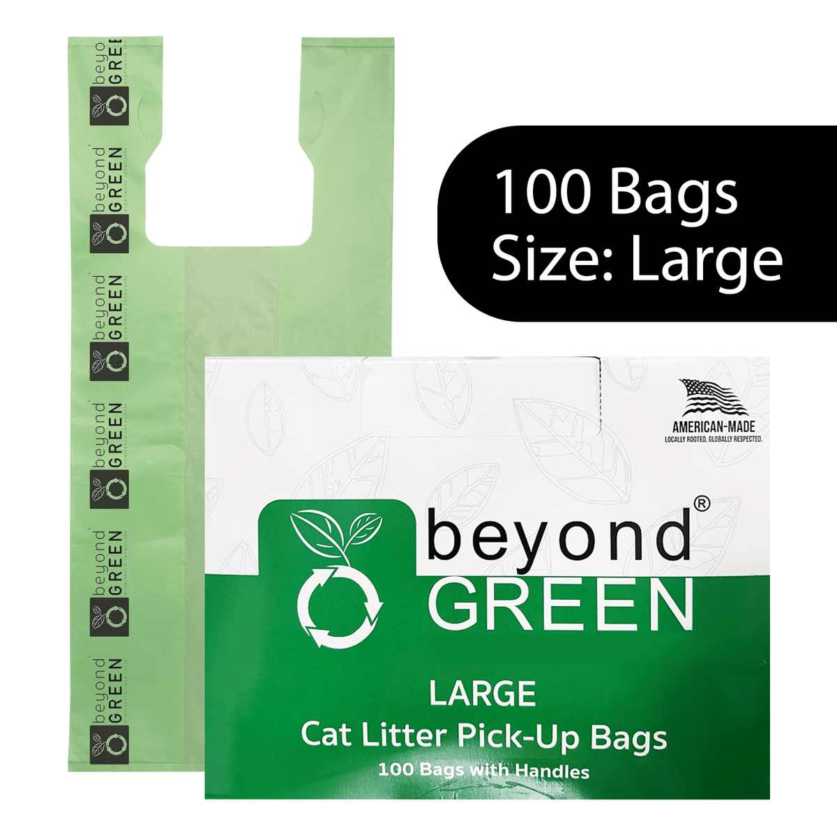 Large Cat Litter Bags - 10" x 20" with 7" Gusset & Handles
