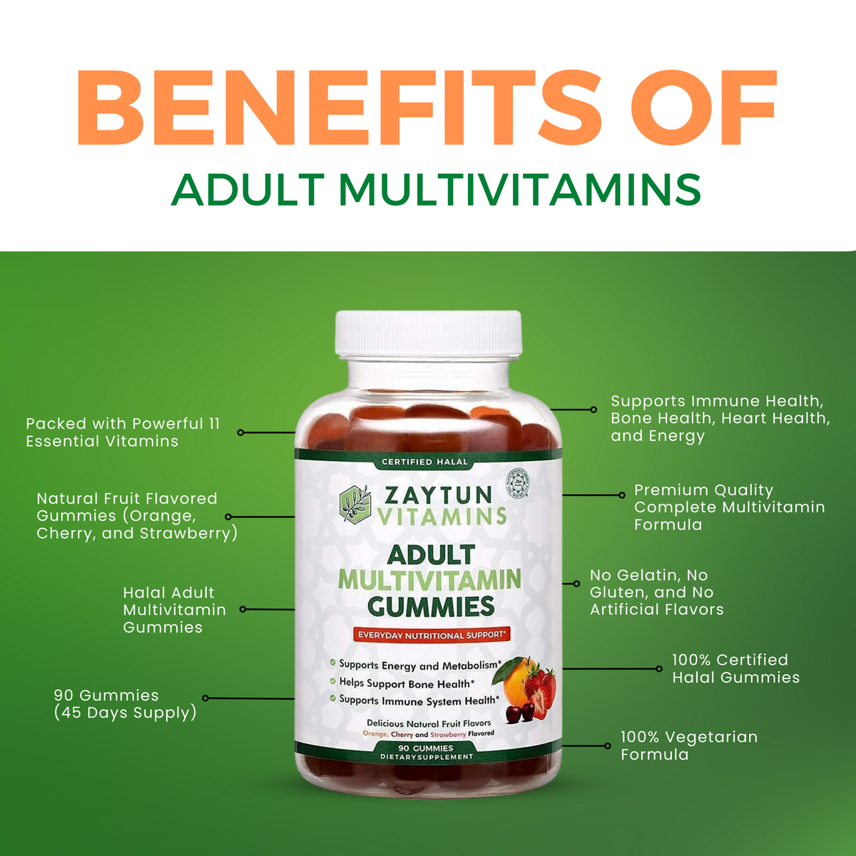 Halal Adult Multivitamin Gummies (3Pack) - view 4