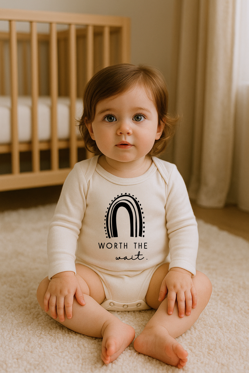 Worth the Wait Rainbow Organic Bodysuit Long Sleeve - view 4
