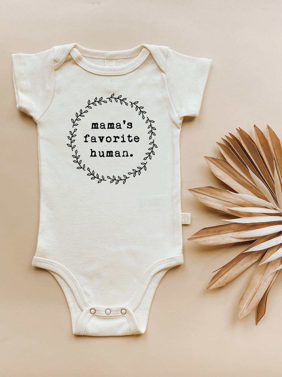 Mama's Favorite Human Organic Baby Bodysuit - Black, 0-3M, 3-6M, 6-12M, 12-18M, 18-24M - view 2