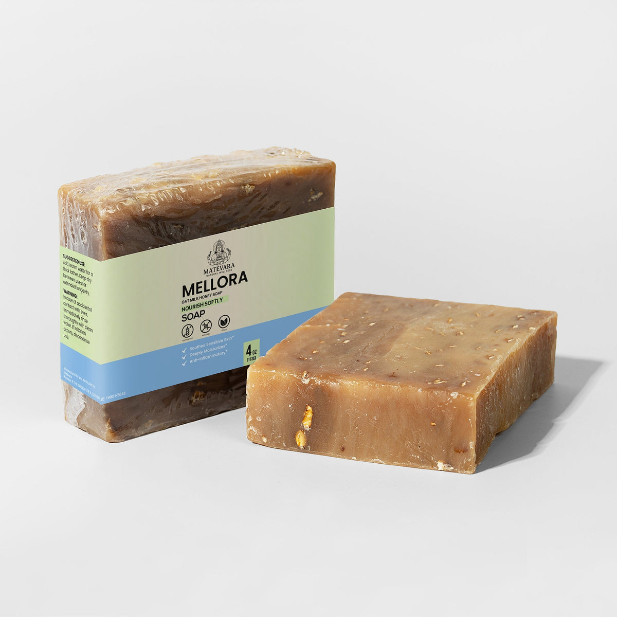 Mellora Oat Milk Honey Soap |Natural Bar Soap for Sensitive Skin - 4oz - view 3