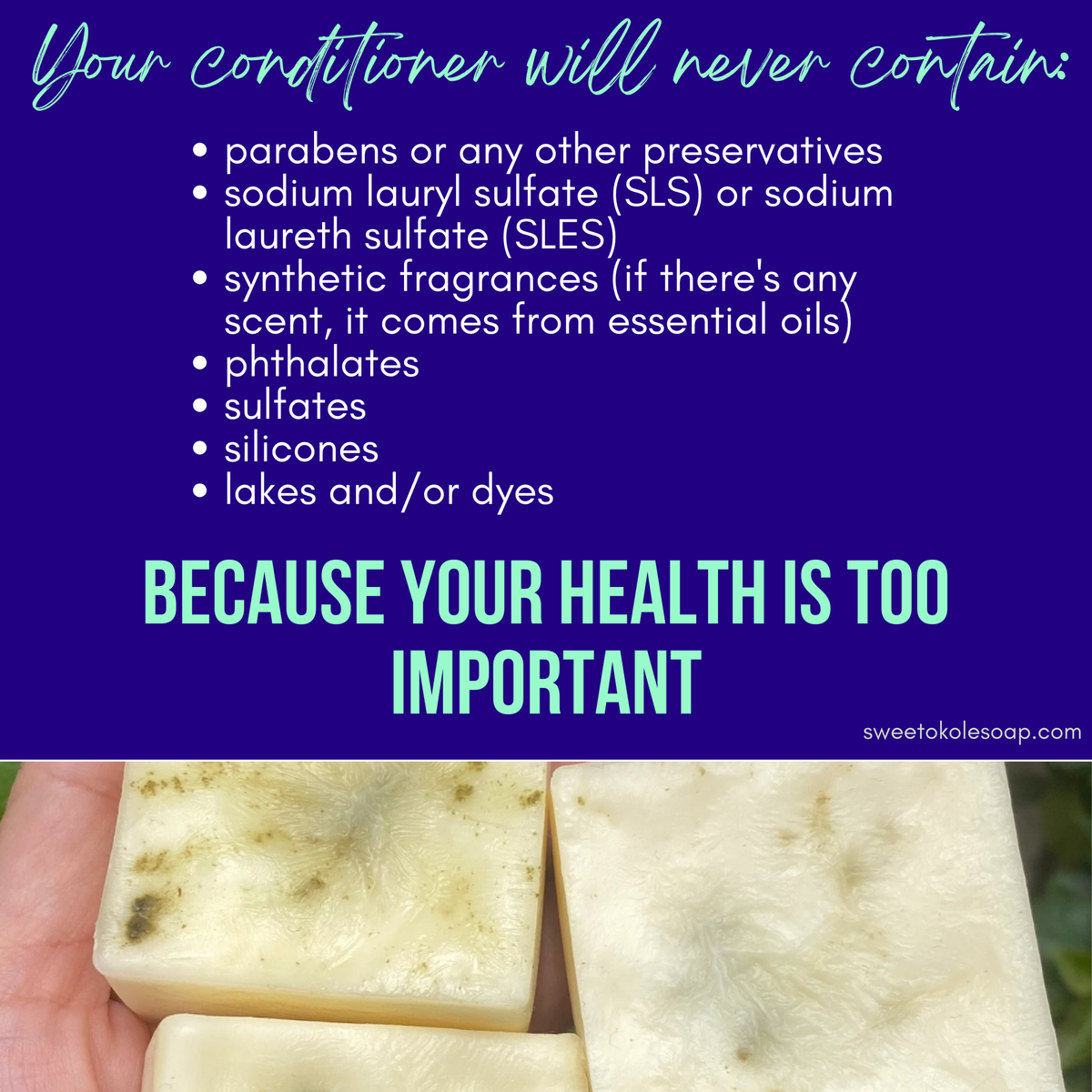 Non-Toxic Conditioner Bar w/ Rosemary, Mint & Moringa - view 7
