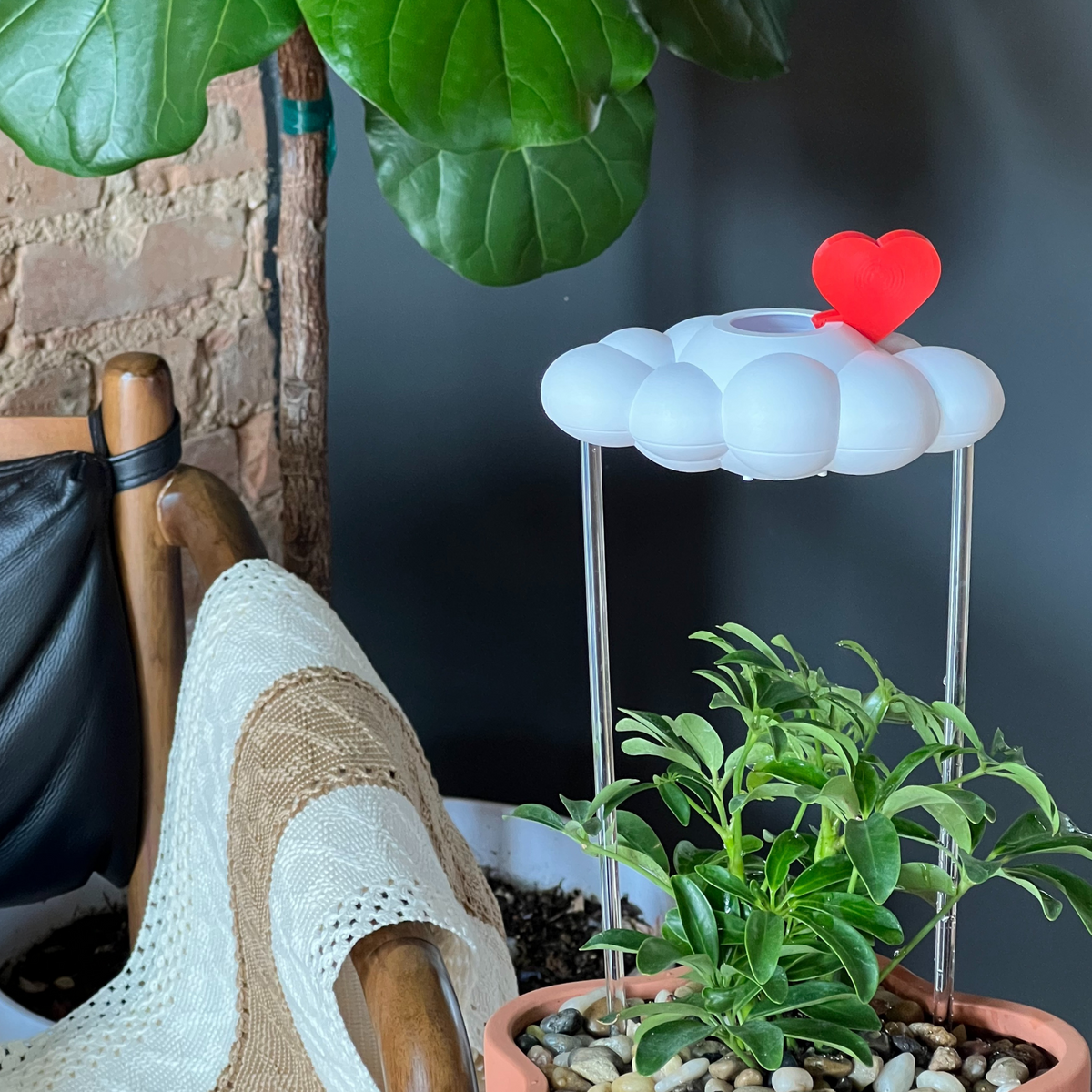 Original Dripping Rain Cloud with Red Heart Charm - view 2