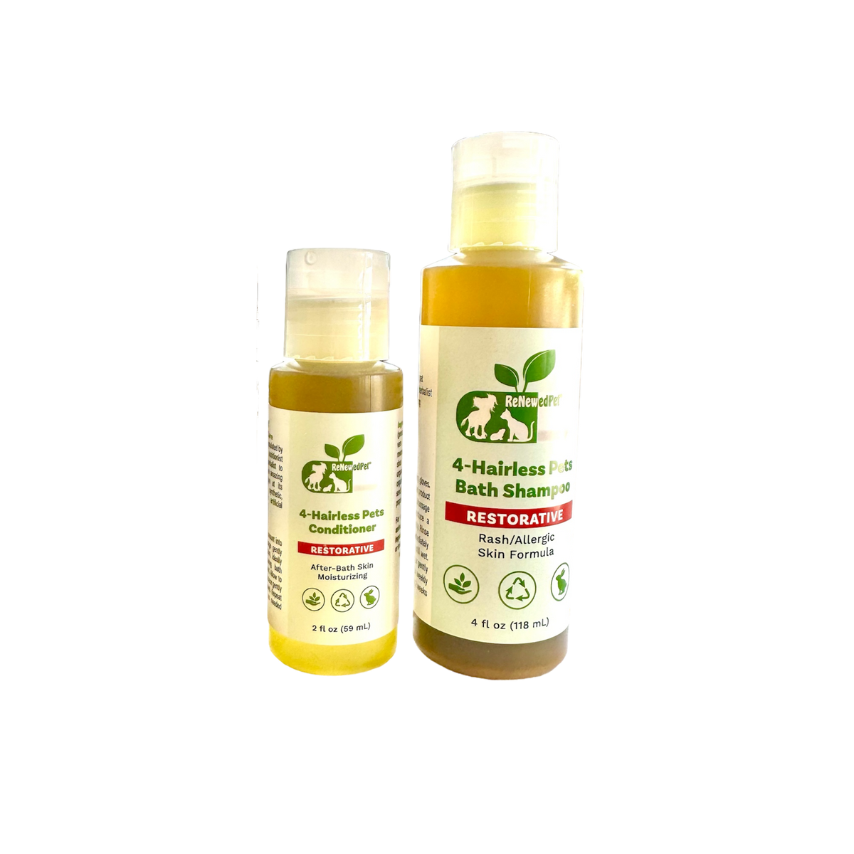 4-HAIRLESS PETS RESTORATIVE SHAMPOO & CONDITIONER - HALF SIZE ($4.82/oz.) - view 2