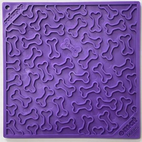 Bones eMat - Enrichment Lick Mat for Dogs and Cats - Purple Bones E-Mat