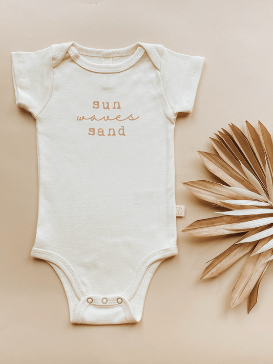Sun Waves Sand Clay Organic Cotton Short Sleeve Baby Bodysuit - 0-3M, 3-6M, 6-12M, 12-18M - view 2